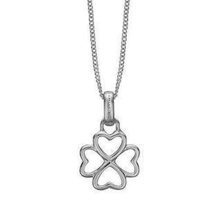 Christina Collect 925 sterling silver Foursome Beautiful quatrefoil of 4 small hearts with a white topaz on the chain clasp, model 680-S04